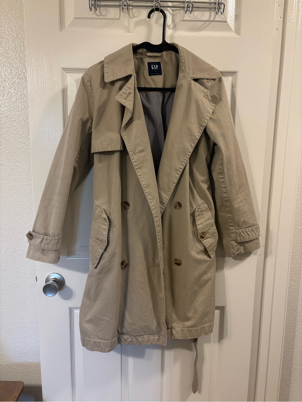 GAP Khaki Beige Double-Breasted Trench Coat
